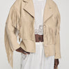 Jackie Fringed Suede Jacket Beige