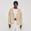 Jackie Fringed Suede Jacket Beige