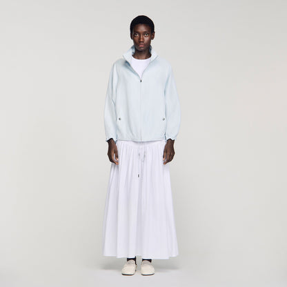 Jayn Embroidered Collar Oversized Jacket Sky Blue
