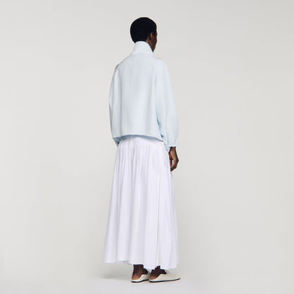 Jayn Embroidered Collar Oversized Jacket Sky Blue