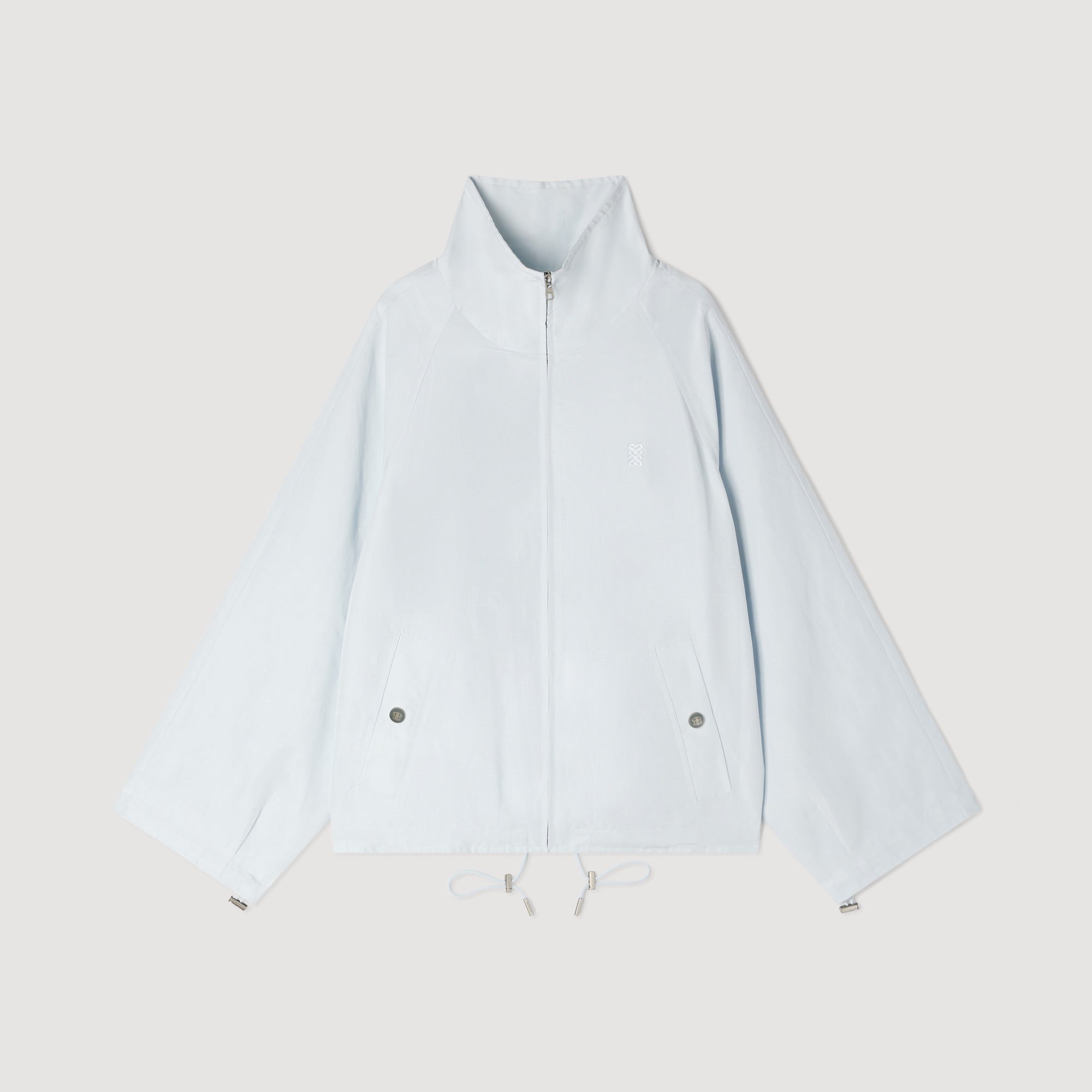 Jayn Embroidered Collar Oversized Jacket Sky Blue
