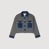 Denim And Knitwear Coatigan Grey