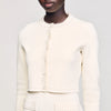 Blondeau Cropped Cardigan With Peal Buttons Ecru