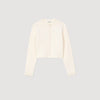 Blondeau Cropped Cardigan With Peal Buttons Ecru