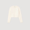 Blondeau Cropped Cardigan With Peal Buttons Ecru