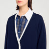 Basile Long Two-Tone Cardigan Navy Blue