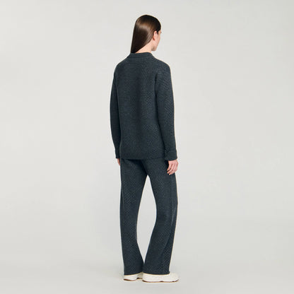 Vava Long Rhinestone Cardigan Charcoal Grey