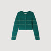 Laneo Pearl Textured Knit Cardigan DARK GREEN