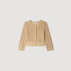 Lisane Cropped rhinestone knit cardigan Vanilla