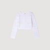 Leva Cropped Pearled Cardigan White