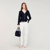 Heather Peplum Cardigan Black