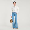 Bruxelles Polo Cardigan With Poplin Details Ecru