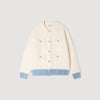 Madeen Cardigan With Denim Details Ecru