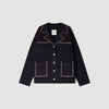 Truman Studded Blazer Collar Cardigan Navy Blue