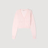Cassidie Cropped Cashmere Wool Cardigan Light Pink