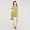 Elena Cropped Ruffled-Sleeve Cardigan Green