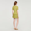 Elena Cropped Ruffled-Sleeve Cardigan Green