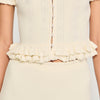 Arianna Ruffled Knit Cardigan Ecru