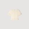 Arianna Ruffled Knit Cardigan Ecru