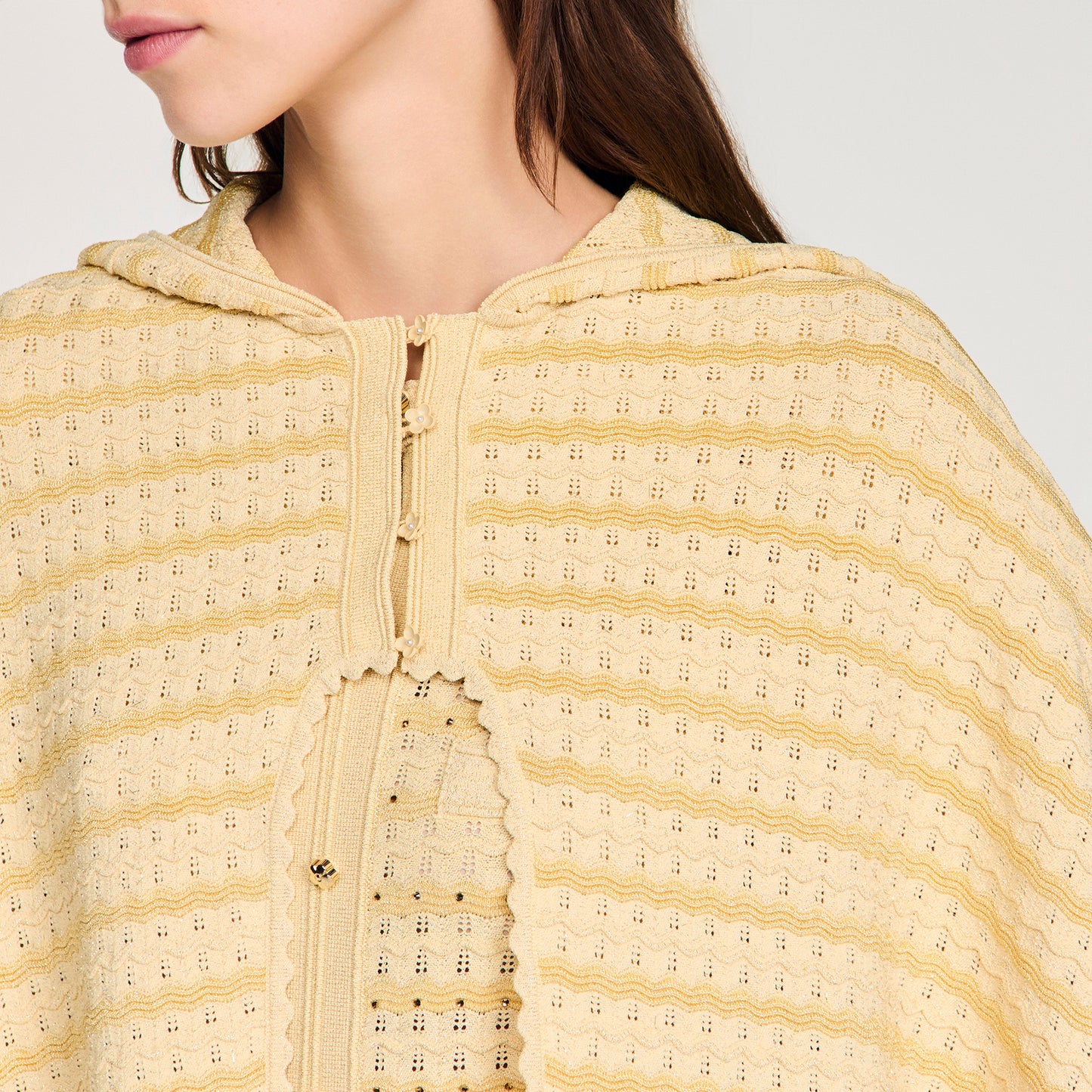 Dianora Strass Knit Cape Gold