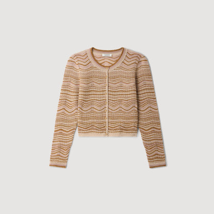 Raffaelo Decorative Knit Cardigan Brown
