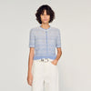 Davine Decorative Knit Cardigan Sky Blue