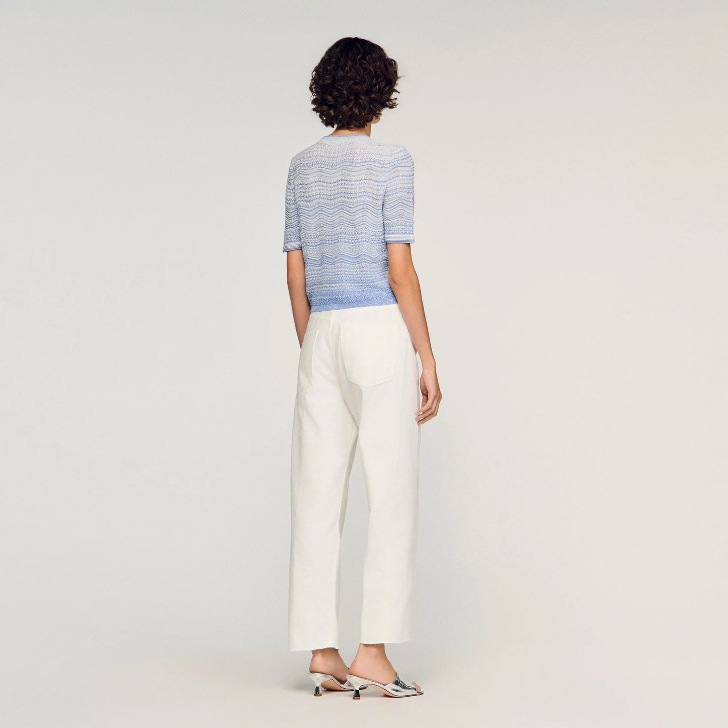 Davine Decorative Knit Cardigan Sky Blue