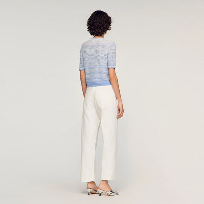 Davine Decorative Knit Cardigan Sky Blue