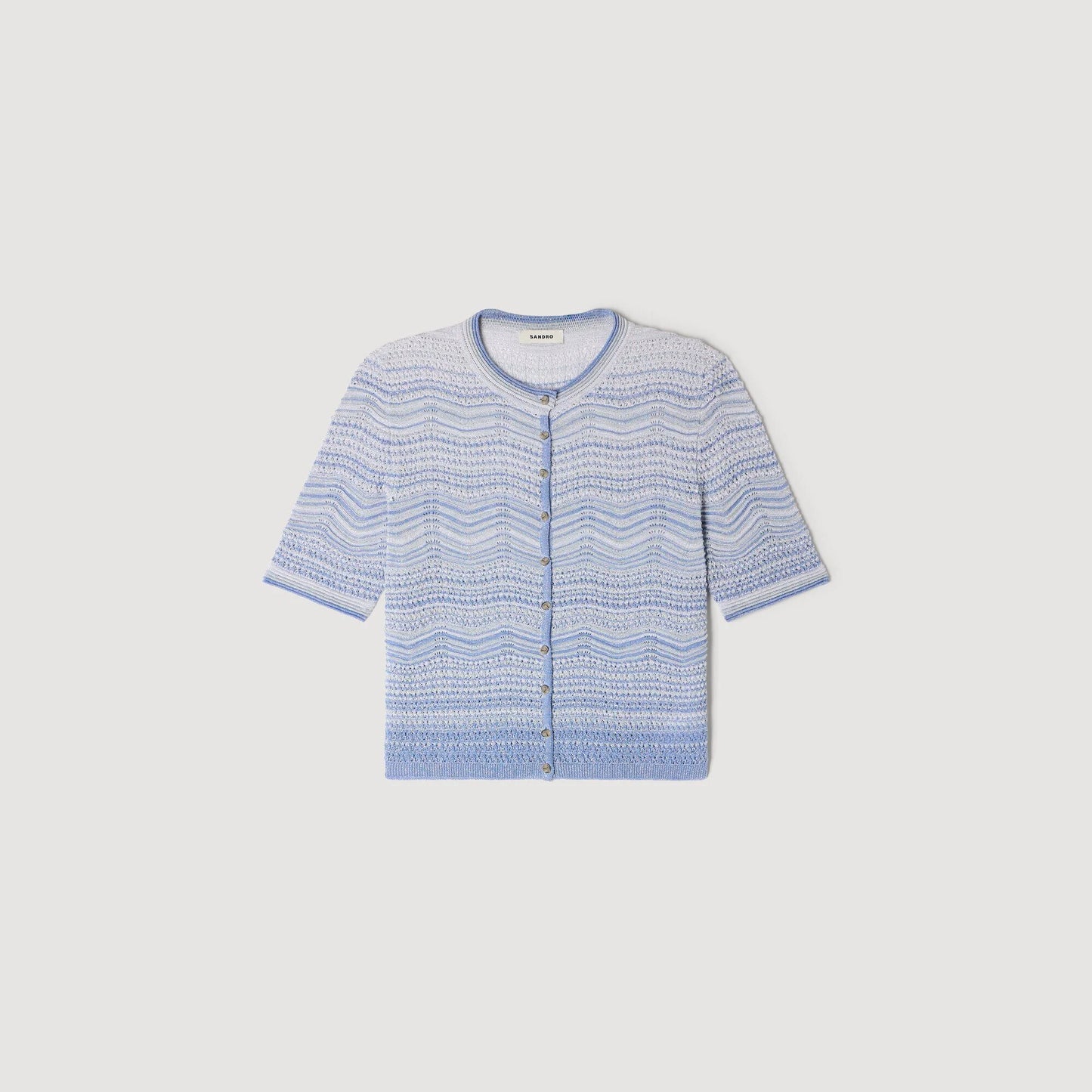 Davine Decorative Knit Cardigan Sky Blue