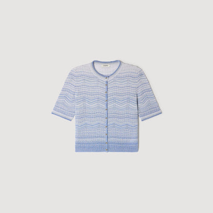 Davine Decorative Knit Cardigan Sky Blue
