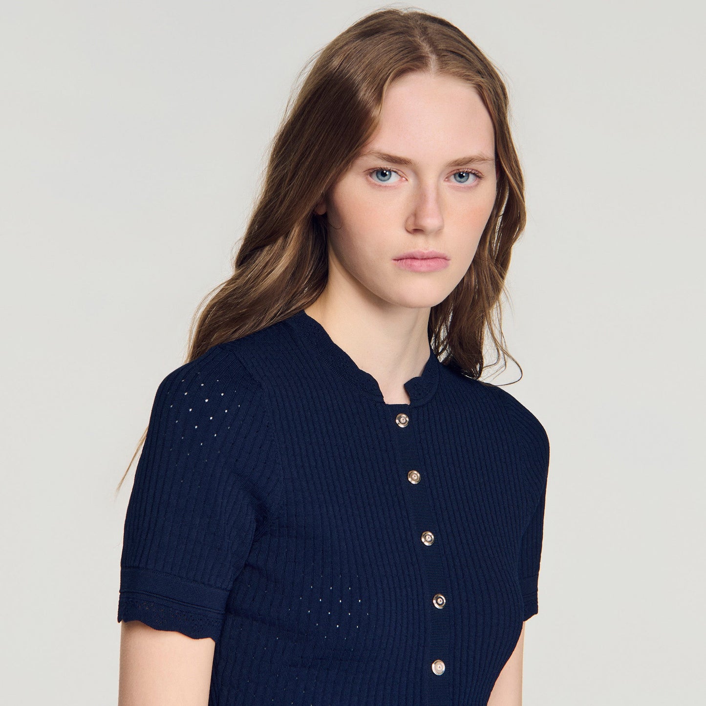 Heddy  Knit Cardigan Navy Blue