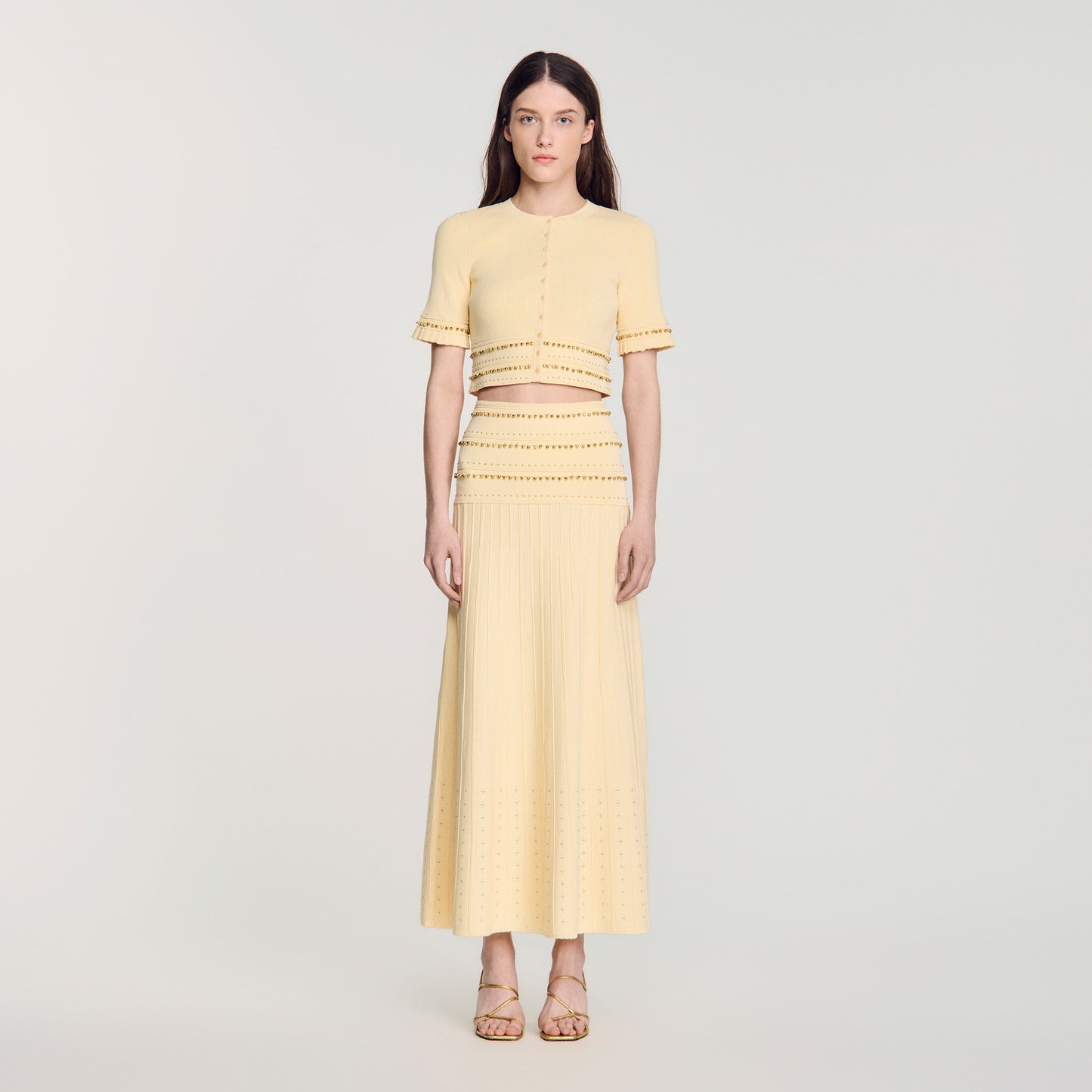 Oria Cropped cardigan with tassels Vanilla