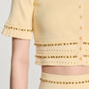 Oria Cropped cardigan with tassels Vanilla