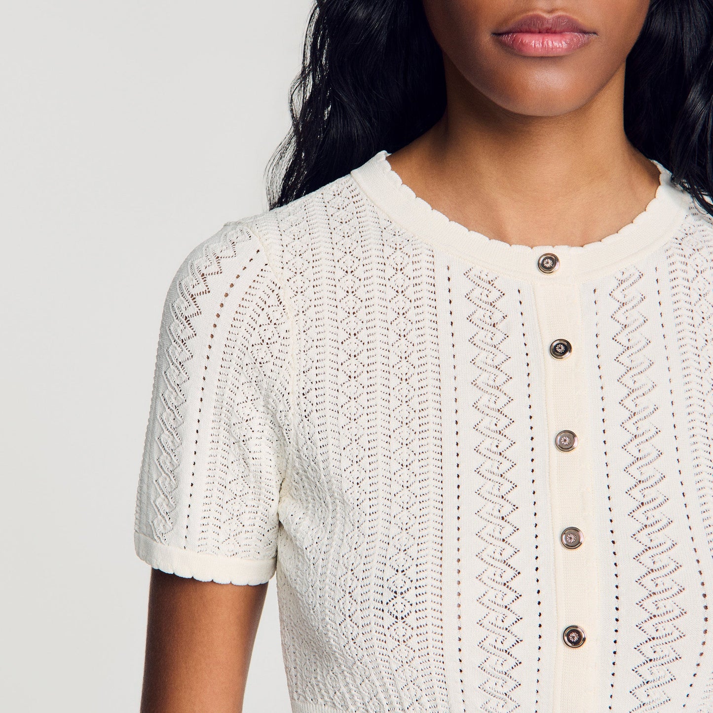 Larane  Knit Cardigan Ecru