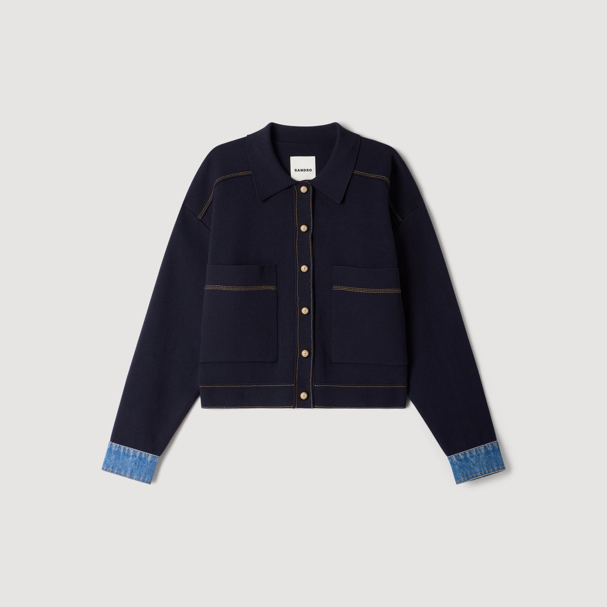 Christopher Jacket-effect cardigan Navy Blue