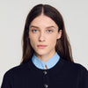 Anthony Two-tone origami collar cardigan Navy Blue