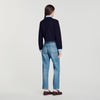 Anthony Two-tone origami collar cardigan Navy Blue