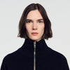 Lunaire Standing Collar Strass Cardigan Black