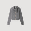 Coralyne Pointelle Knit Cardigan Grey