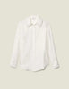 Silk Shirt With Pleated Trim Ecru