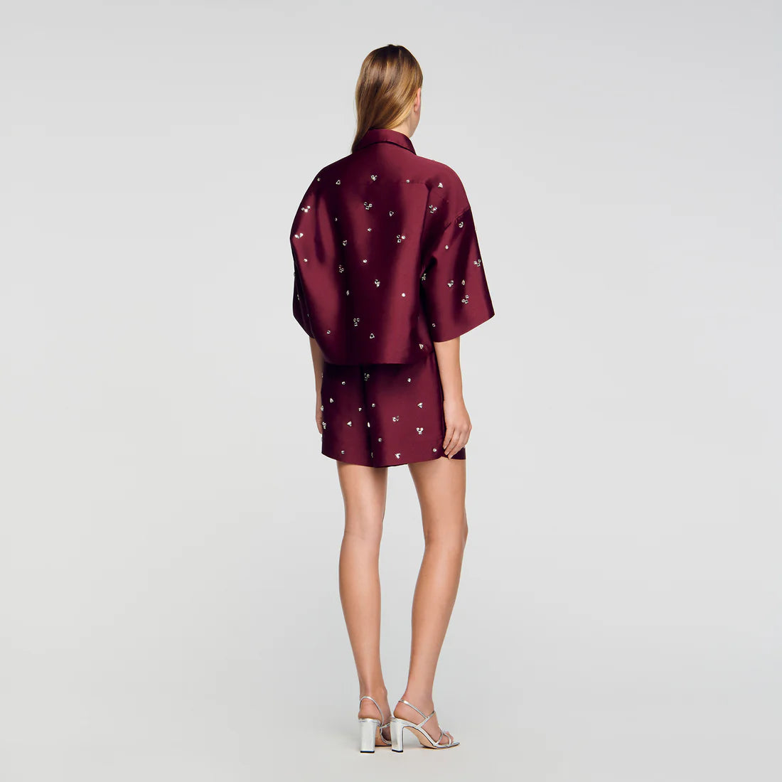 Mentissa Shirt Embellished With Rhinestones Bordeaux