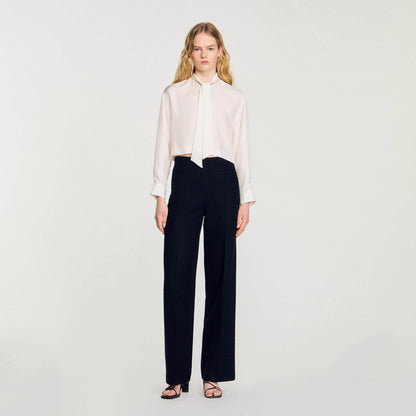 Cropped Silk Shirt Ecru