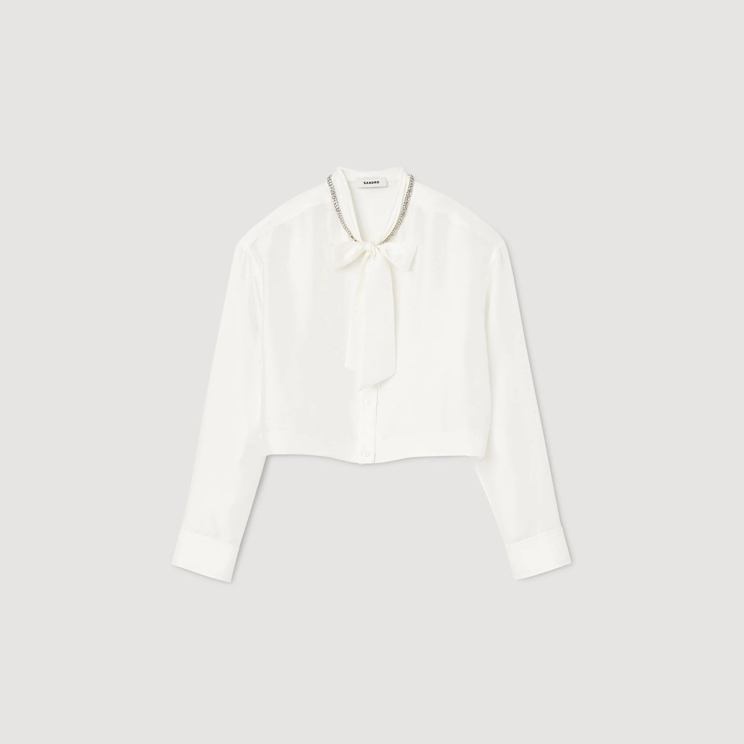 Cropped Silk Shirt Ecru