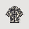 Floral Motif Shirt Ecru / Black