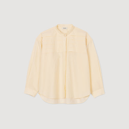 كنزة بياقة دائرية لون بيج