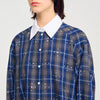 Rhinestone Check Shirt Blue