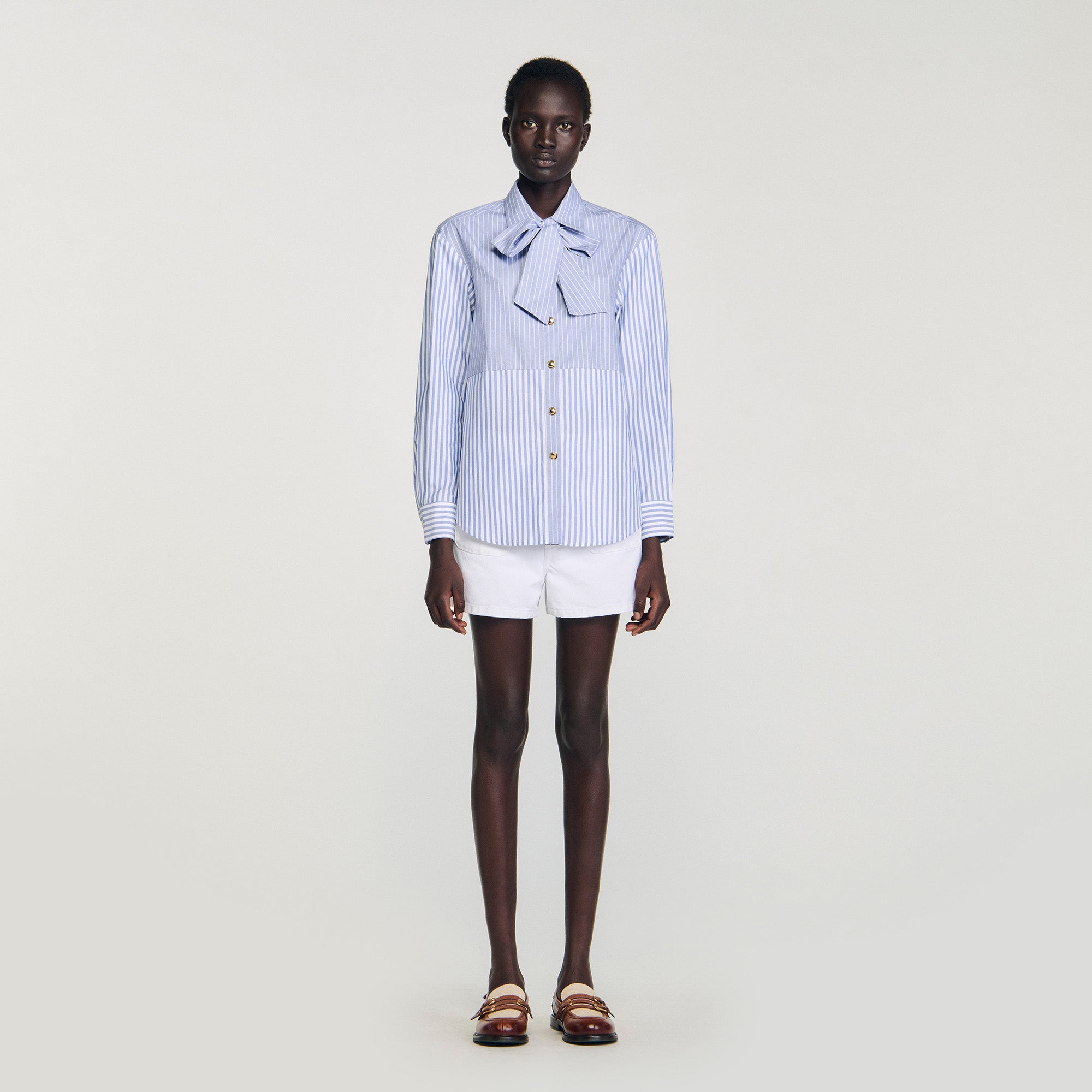Isilys Striped tie shirt Blu / White