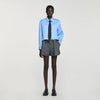 Seraphine Cropped Shirt With Detachable Tie Blue