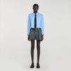 Seraphine Cropped Shirt With Detachable Tie Blue