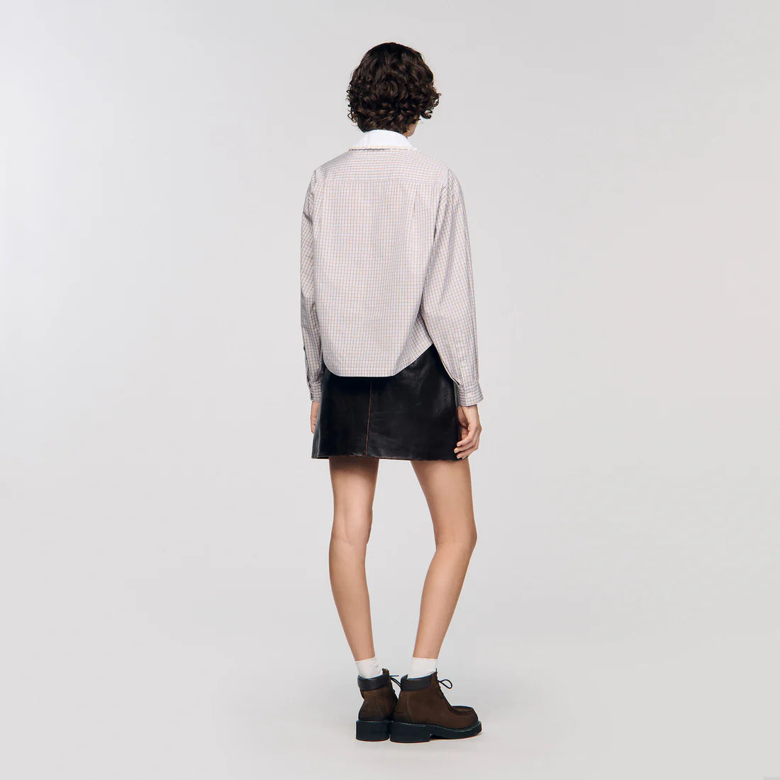Orphee Check Flannel Shirt Beige / White